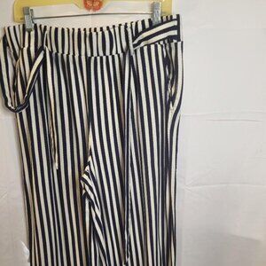 Any Body, New, Blue and White Women's Stretch Waist Pants, Size Large